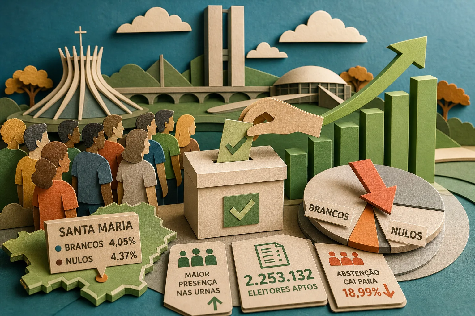 Participação eleitoral cresce e reduz brancos e nulos no segundo turno do DF