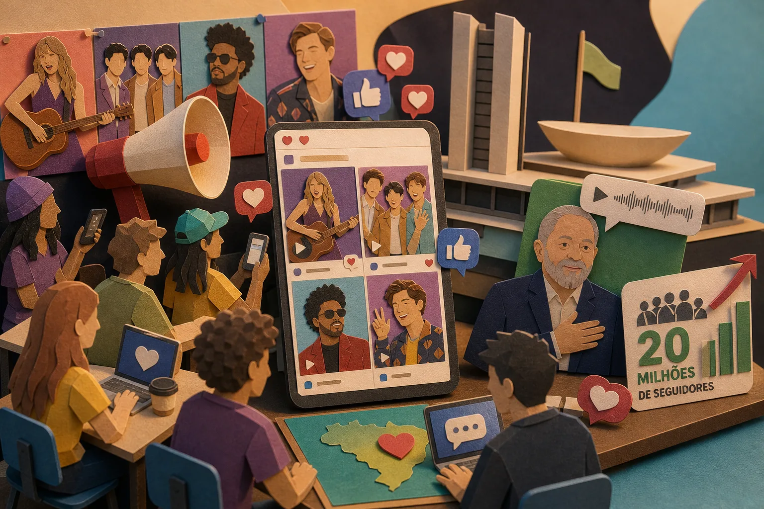 Perfis de fãs de estrelas pop articulam engajamento virtual para a campanha de Lula