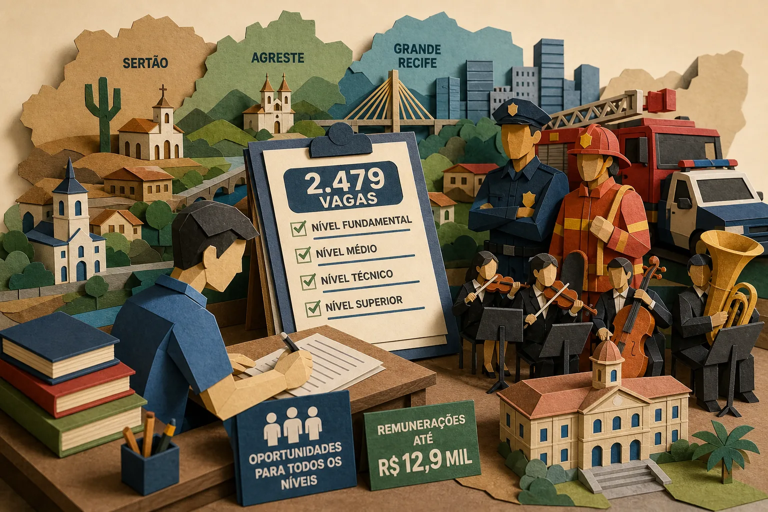 Pernambuco reúne 2.479 postos de trabalho em certames para todos os níveis