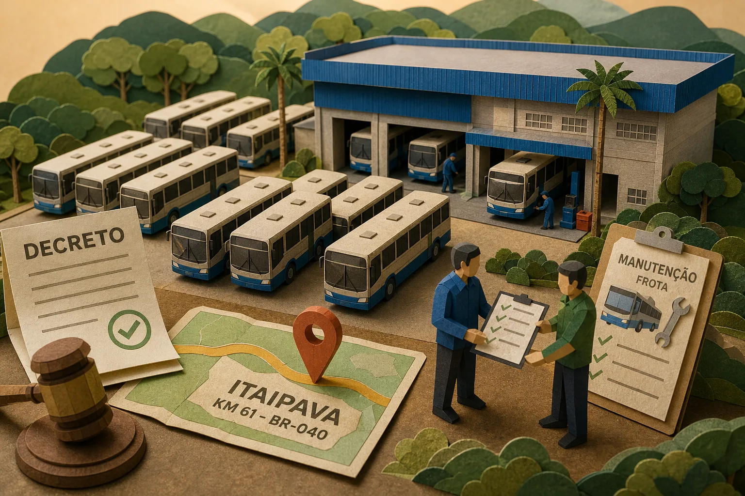 Petrópolis assume espaço em Itaipava para reforçar manutenção de coletivos