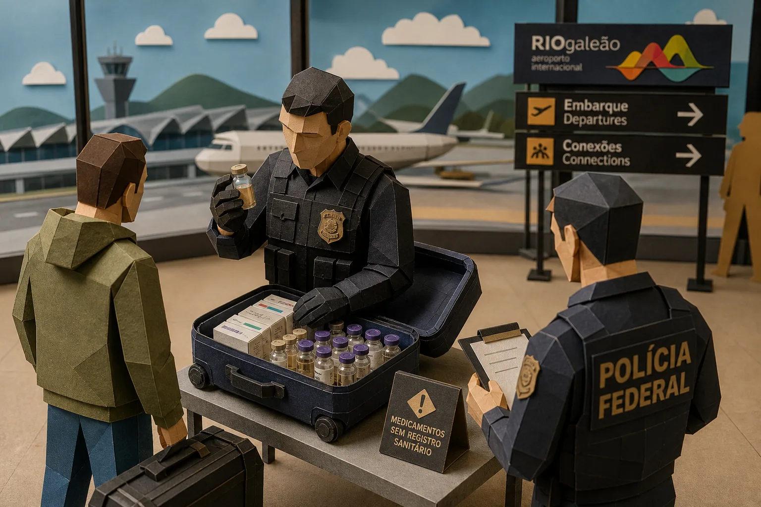 PF detém viajante com carga clandestina de remédios no Aeroporto do Galeão
