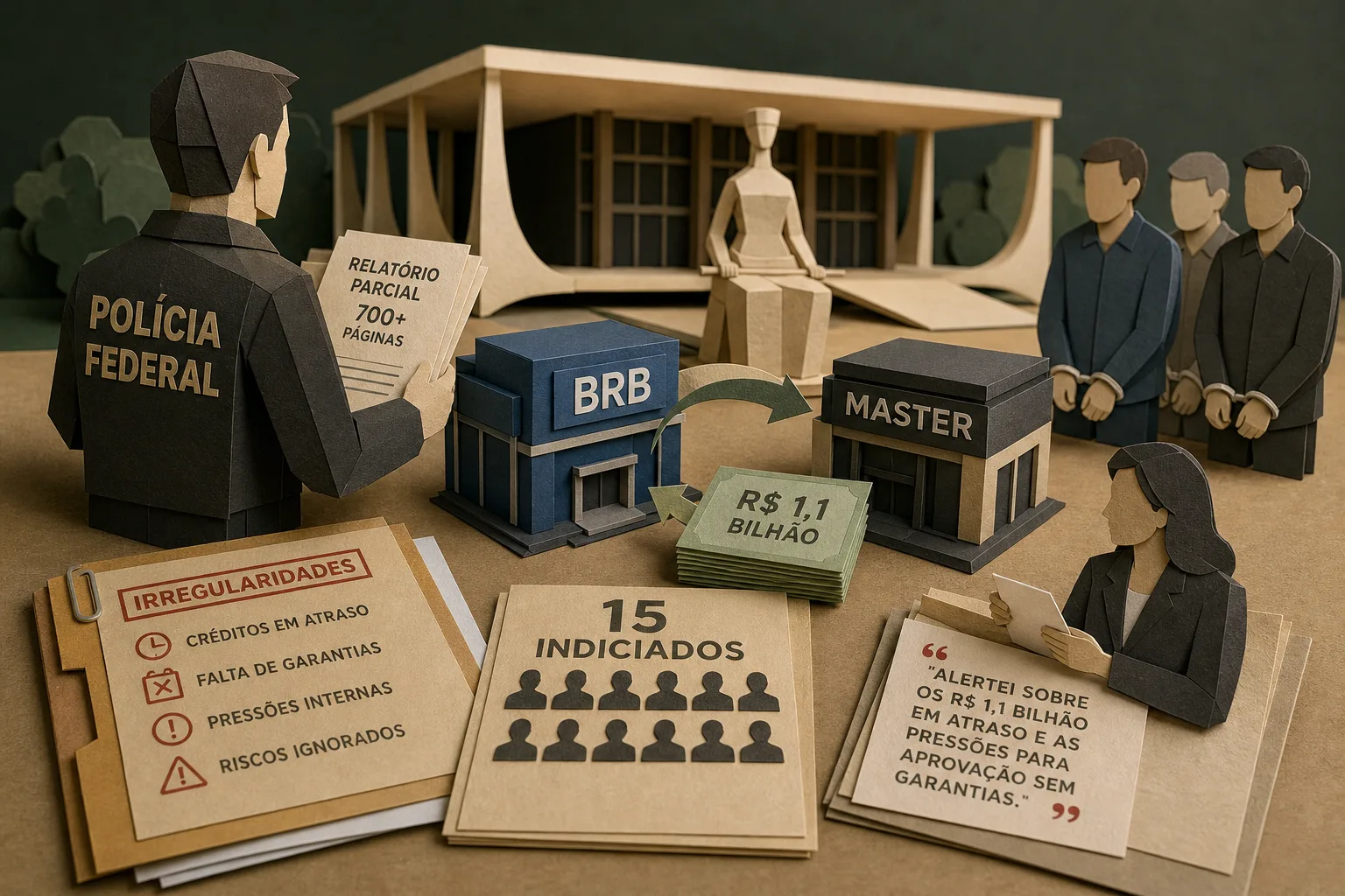 PF indicia 15 pessoas por irregularidades em negócios entre BRB e Banco Master