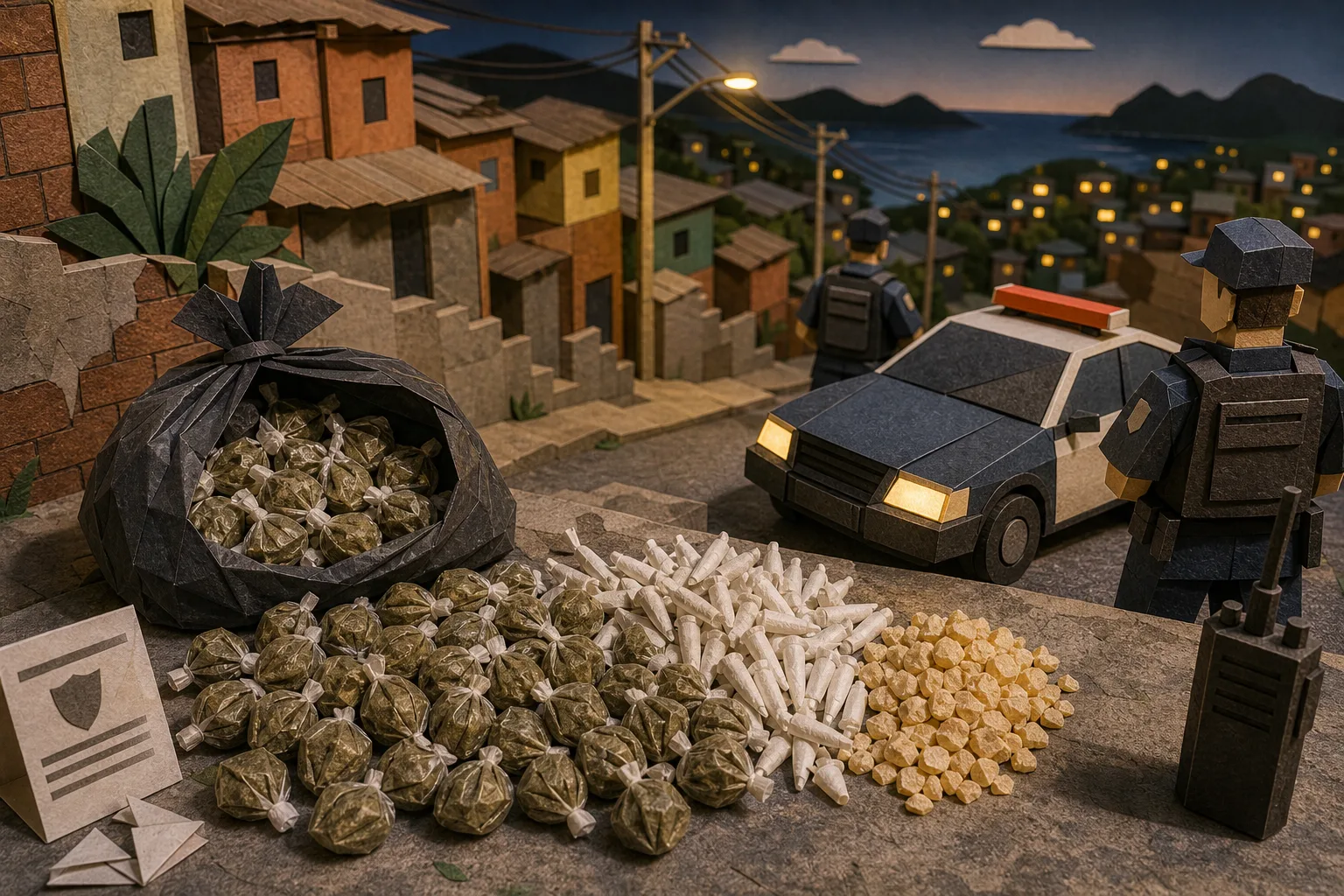 PM recolhe quase 5 kg de entorpecentes após fuga de suspeitos em Cabo Frio