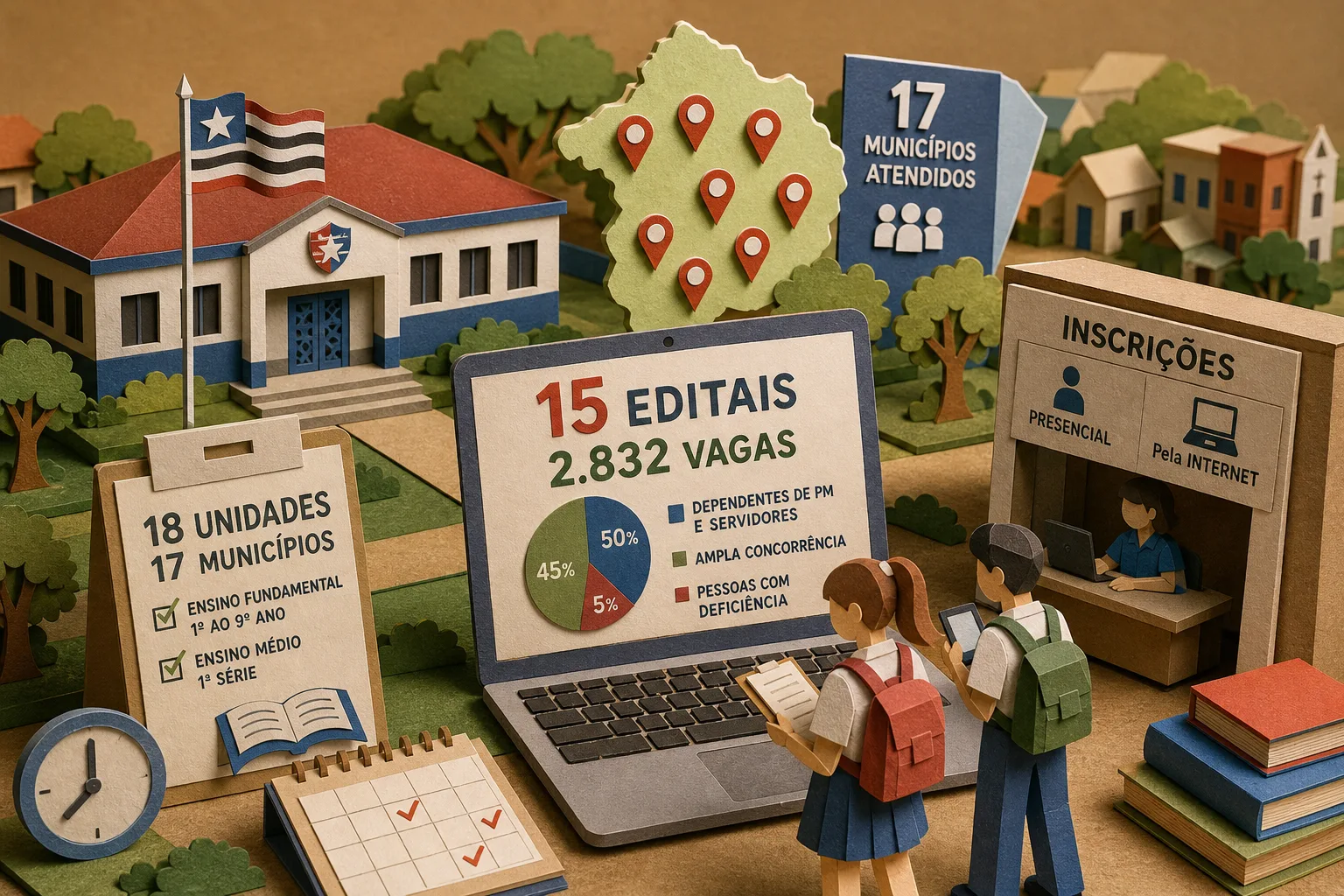PMMA lança editais para ingresso em colégios militares com 2,8 mil vagas