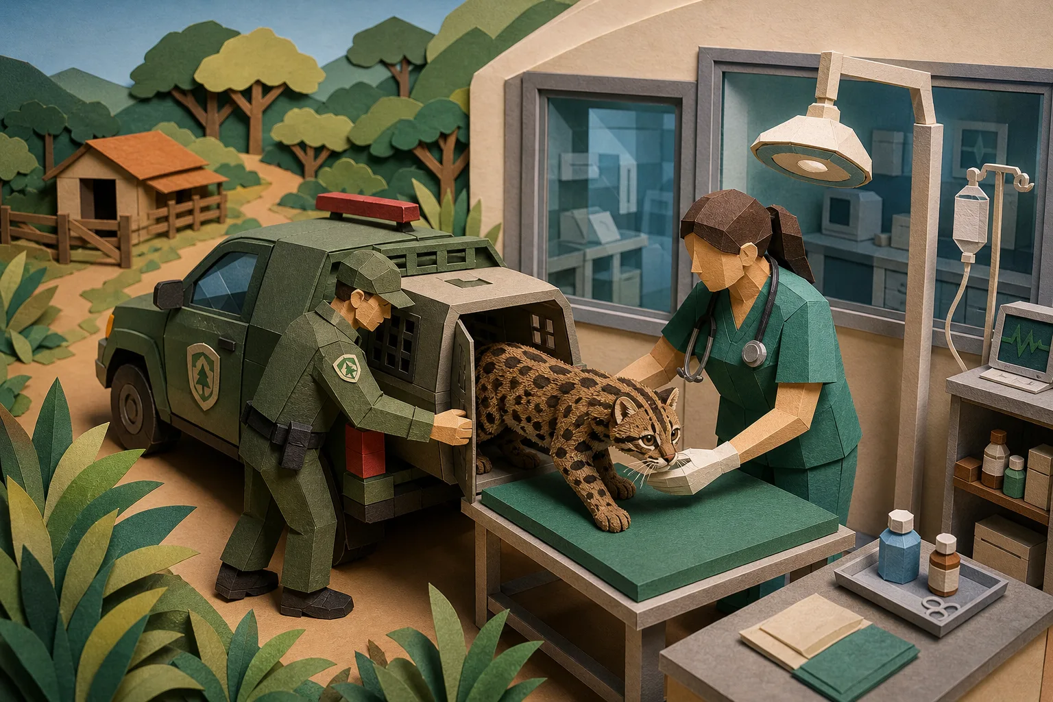 Polícia Ambiental socorre jaguatirica ferida na zona rural de Capão Bonito