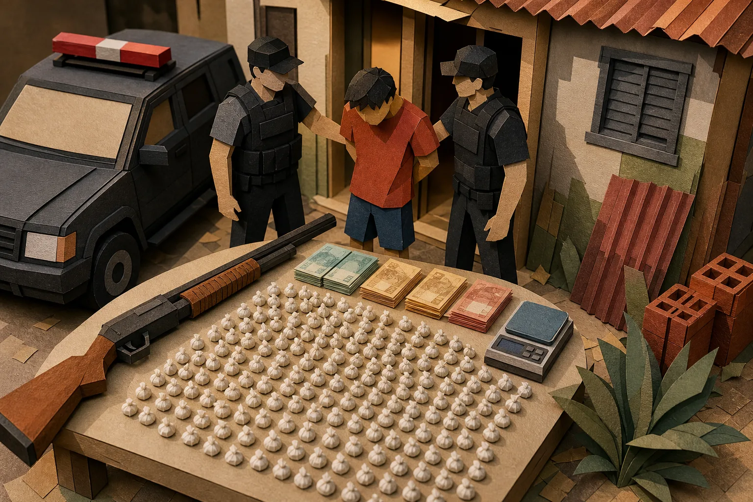 Polícia Civil apreende entorpecentes, espingarda e detém adolescente em Alhandra