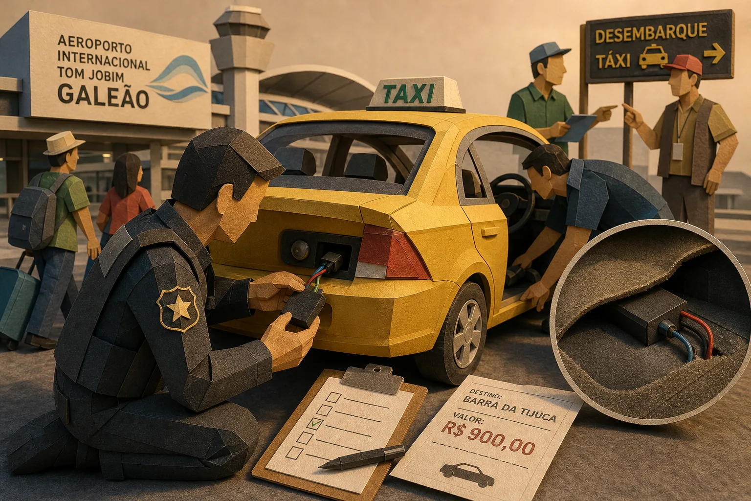 Polícia Civil do Rio descobre adulteração em taxímetros no Aeroporto do Galeão