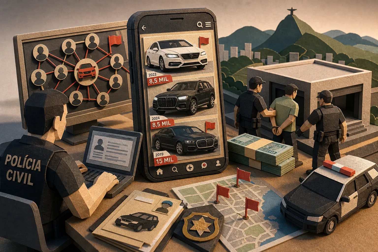 Polícia Civil do Rio mira esquema de venda de automóveis adulterados em rede social