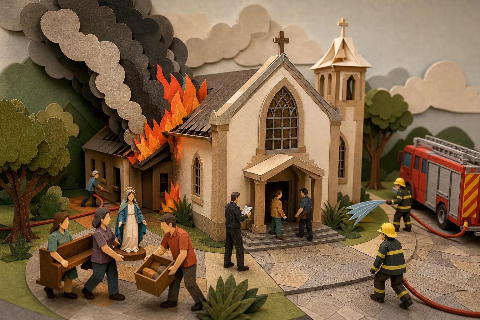Polícia Civil investiga causas de incêndio em igreja matriz no Sul de SC
