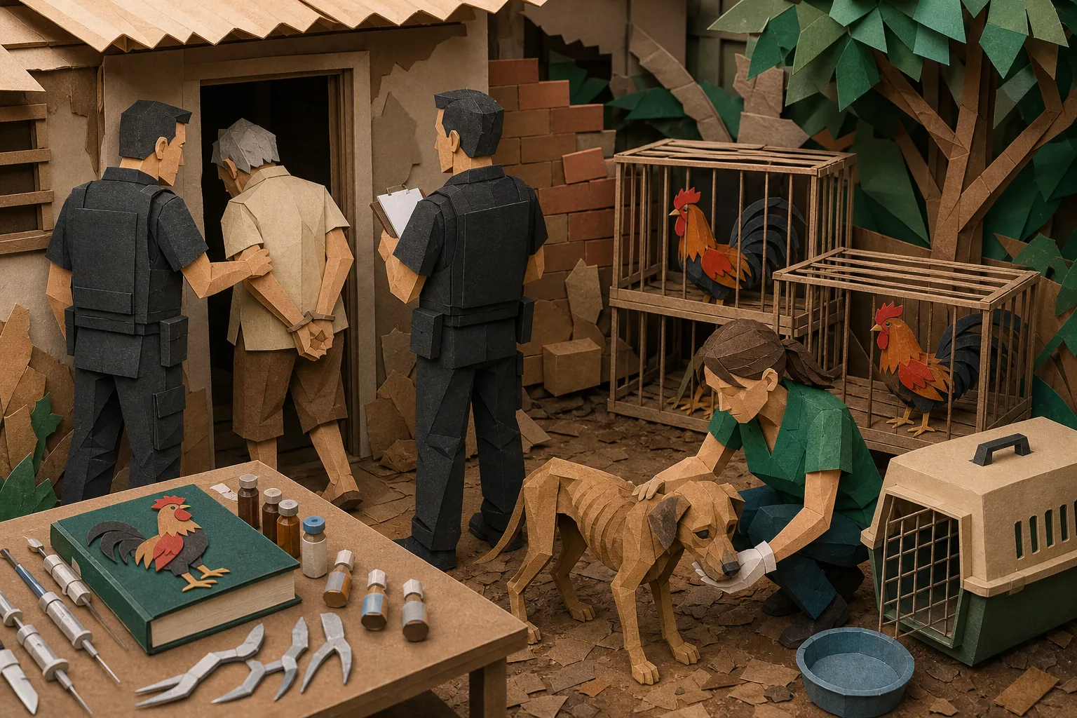 Polícia Civil prende idoso e resgata cão e galos em situação precária no RJ