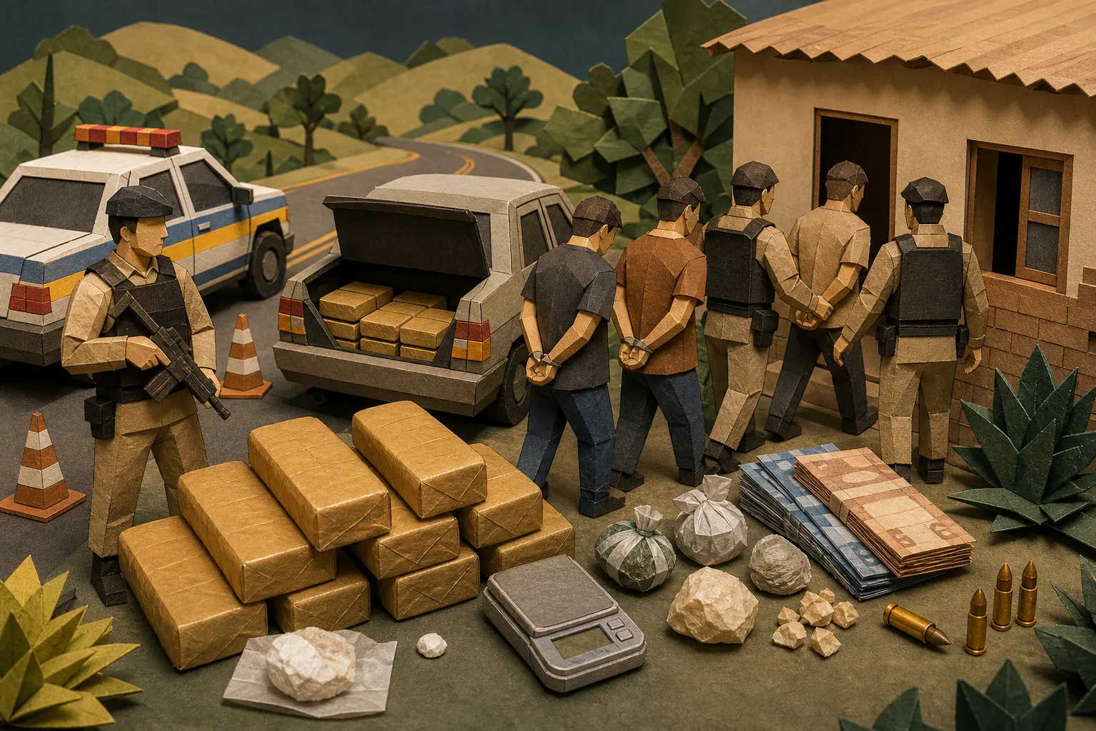 Polícia Militar intercepta transporte de drogas e prende três suspeitos em Taiobeiras
