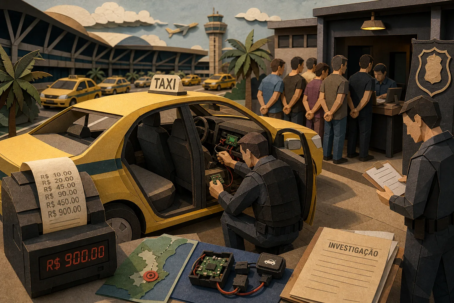 Polícia mira grupo que adulterava taxímetros para superfaturar viagens no Galeão