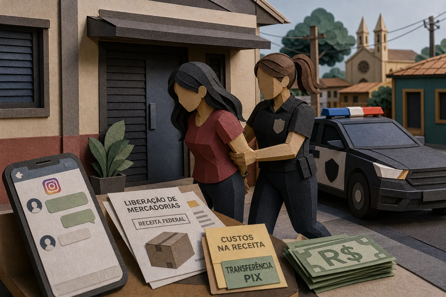 Polícia prende mulher suspeita de enganar vítima com falsa liberação de mercadorias