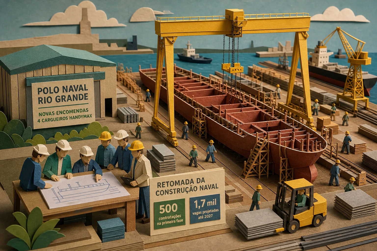 Polo naval de Rio Grande reinicia fabricação de navios com novas encomendas