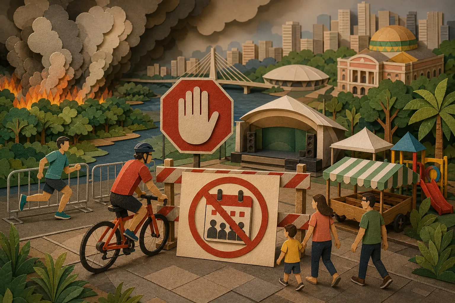 Poluição do ar por queimadas cancela atividades públicas em Manaus