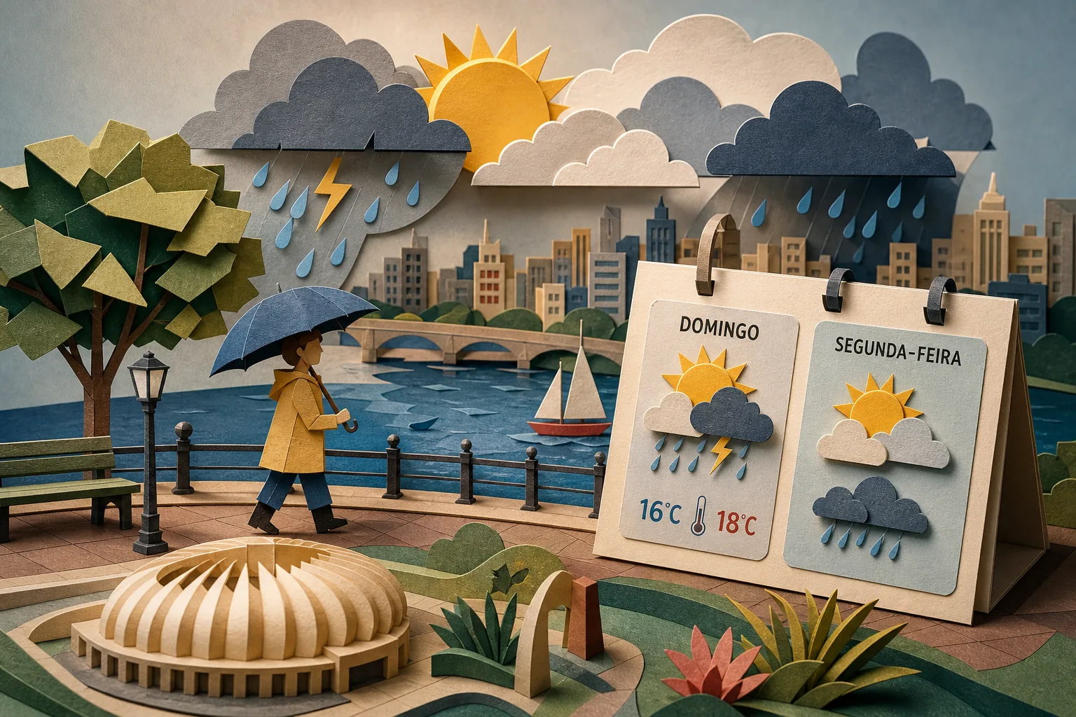 Porto Alegre tem domingo com aberturas de sol, pancadas de chuva e máxima de 18ºC