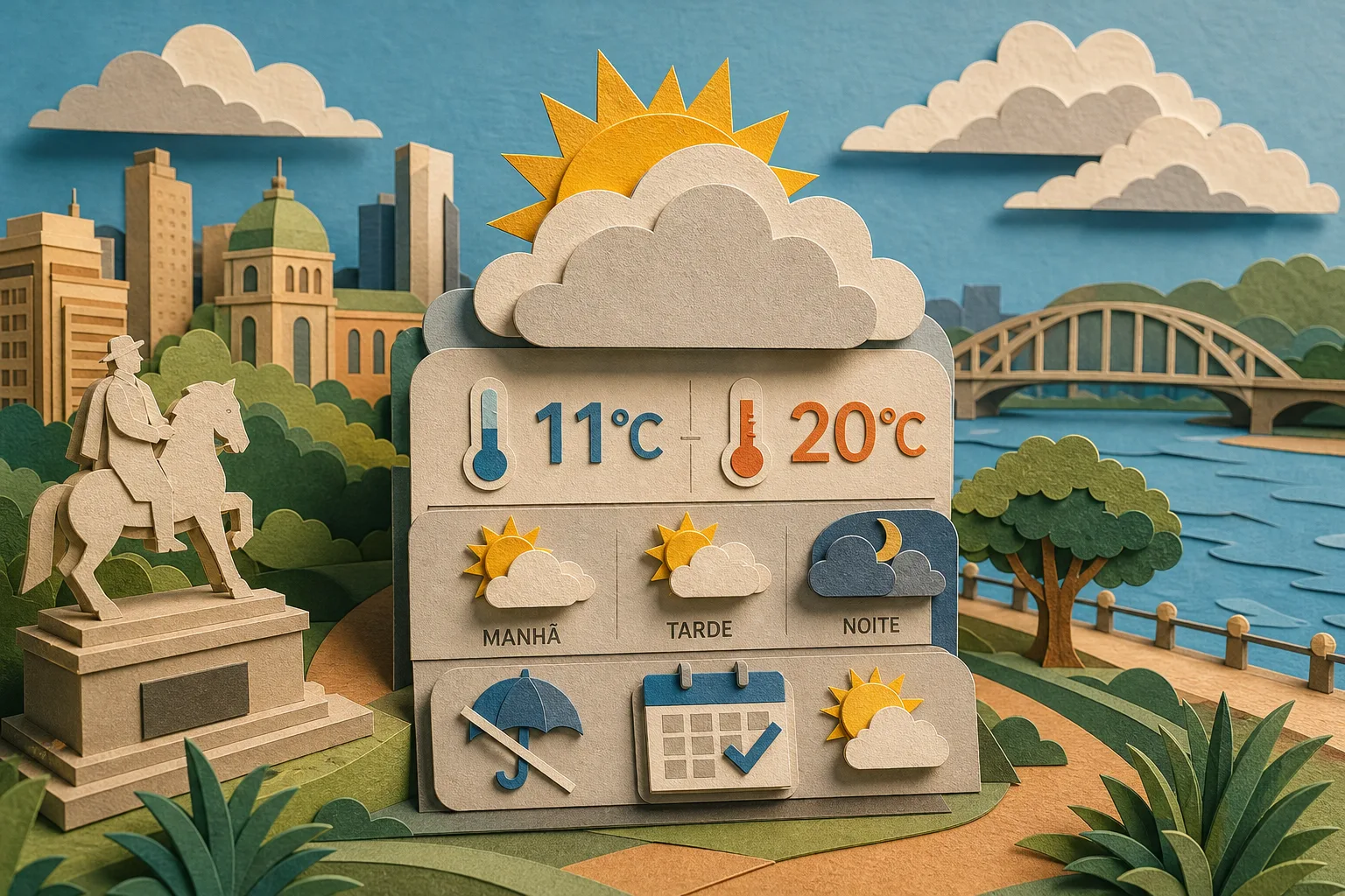 Porto Alegre terá domingo com sol entre nuvens e máxima de 20ºC