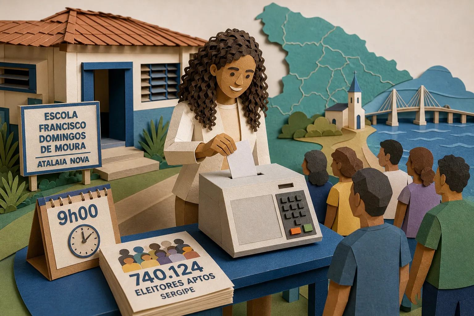 Postulante do DC ao governo de Sergipe registra voto na Barra dos Coqueiros
