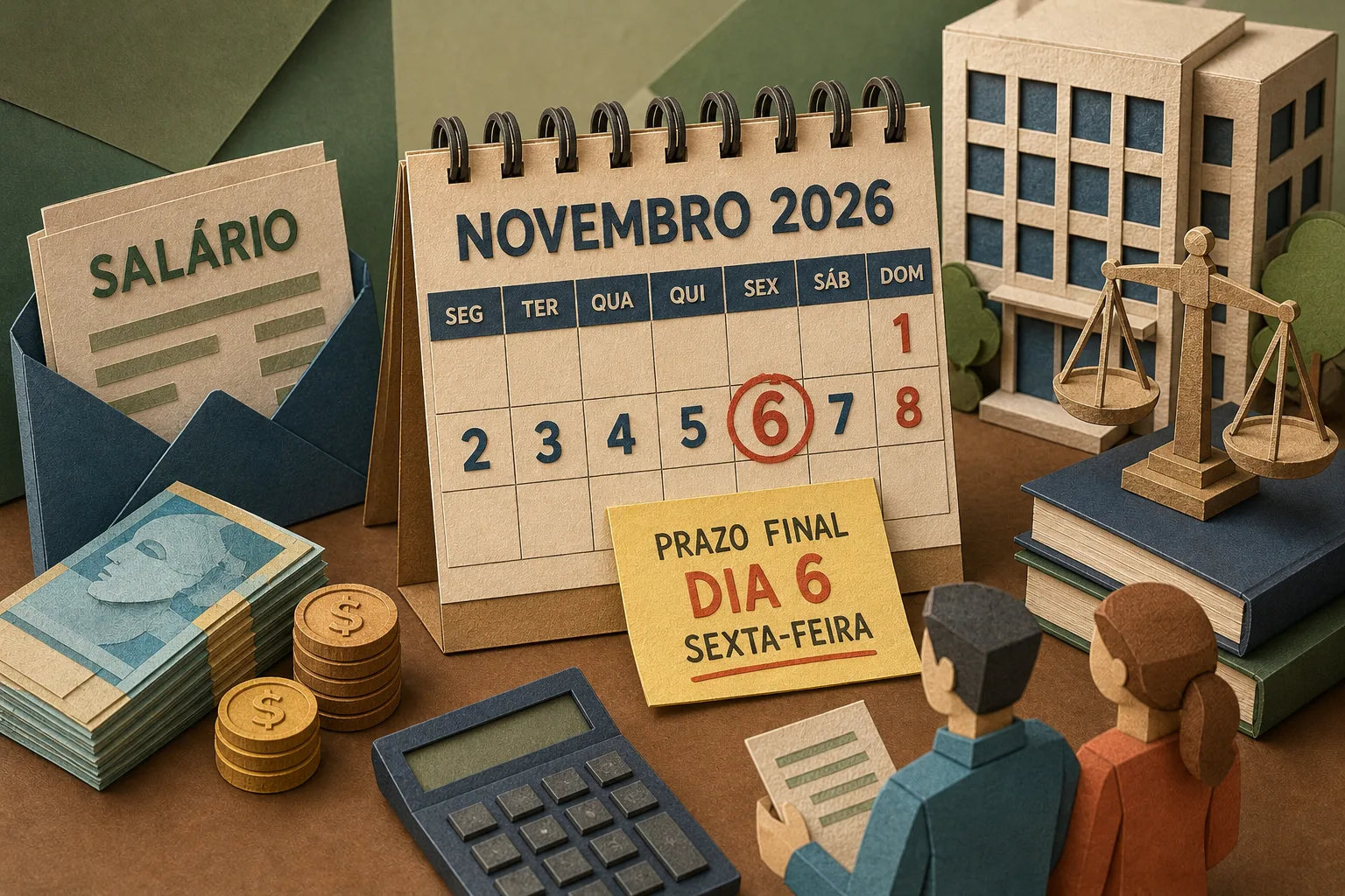 Prazo para quitar salários de novembro de 2026 vence no dia 6