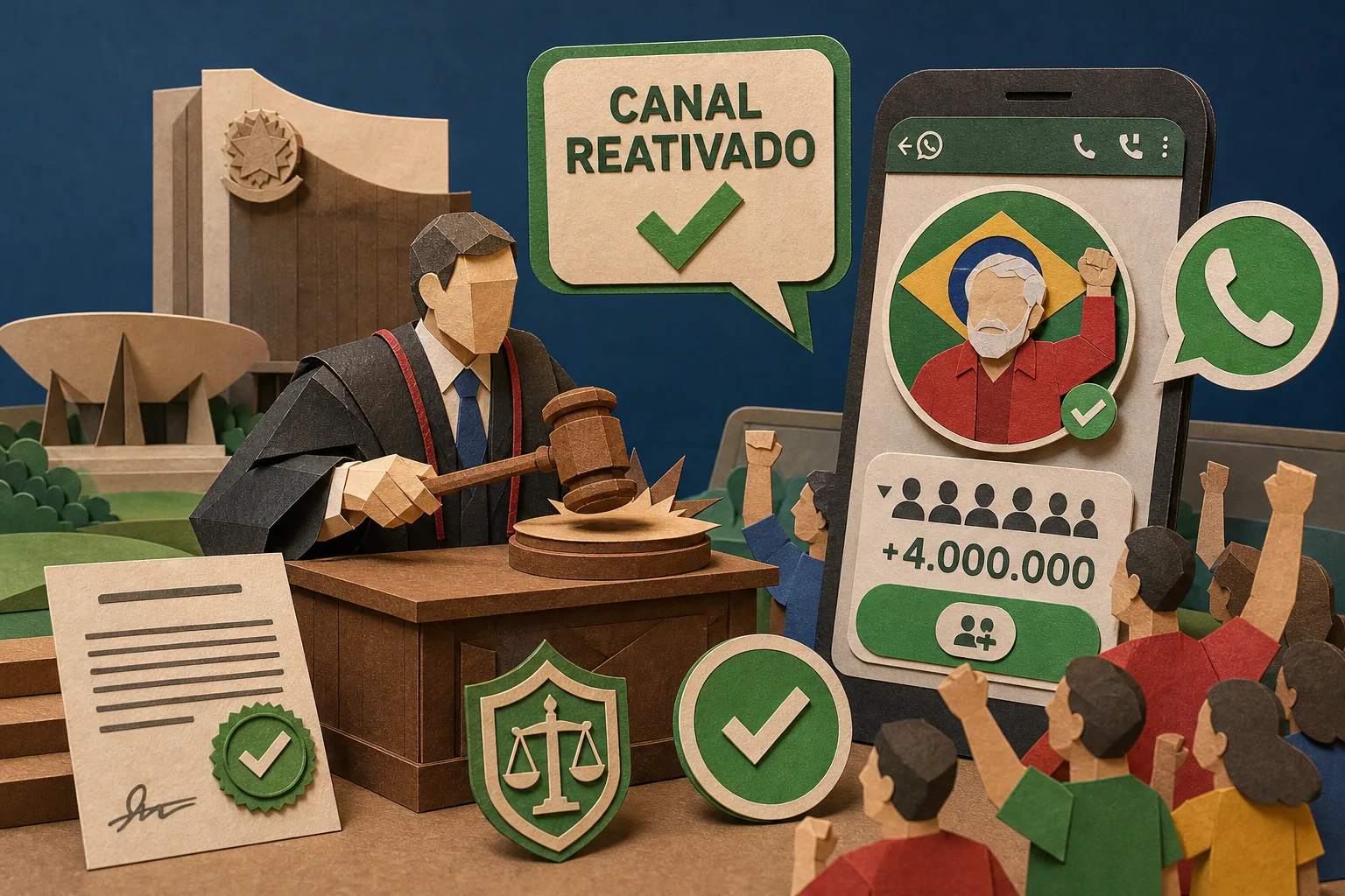 Presidente da Justiça Eleitoral autoriza retorno de canal pró-Lula no WhatsApp