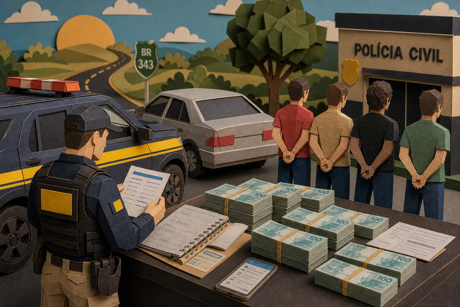 PRF apreende 67 mil reais em espécie sem origem comprovada em rodovia no Piauí