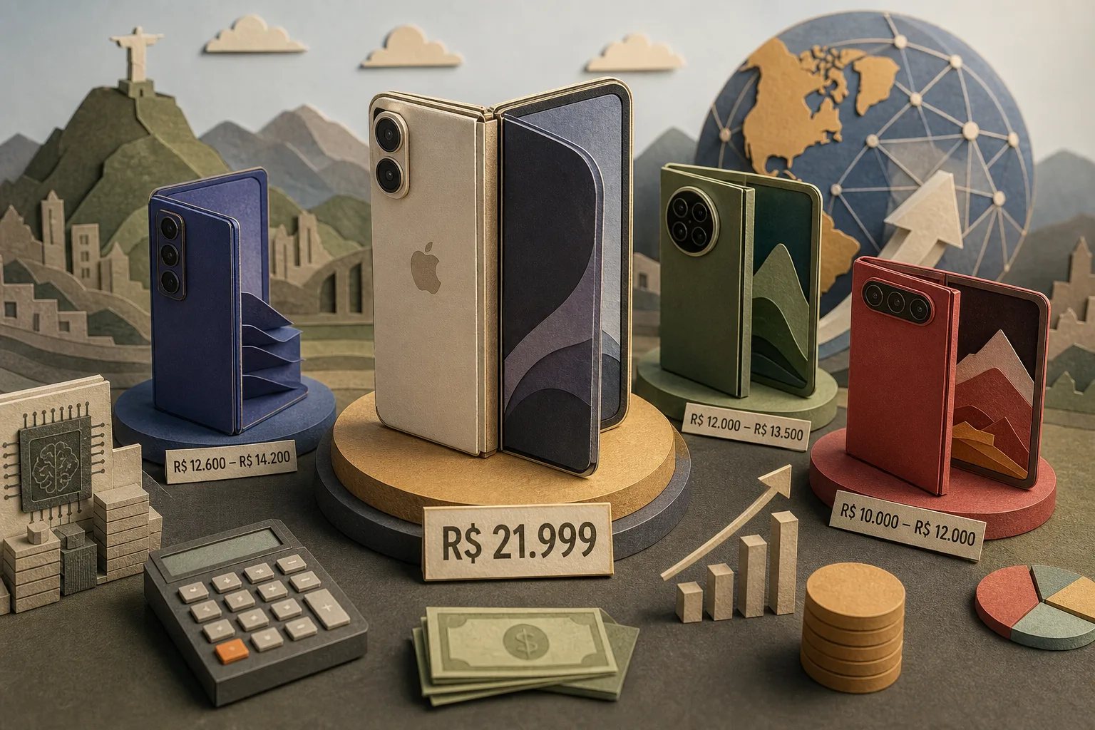 Primeiro dobrável da Apple chega ao Brasil e disputa mercado com Samsung e Motorola