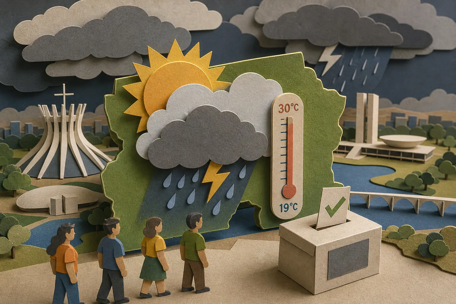 Primeiro turno das eleições no DF terá clima instável e máxima de 30 °C