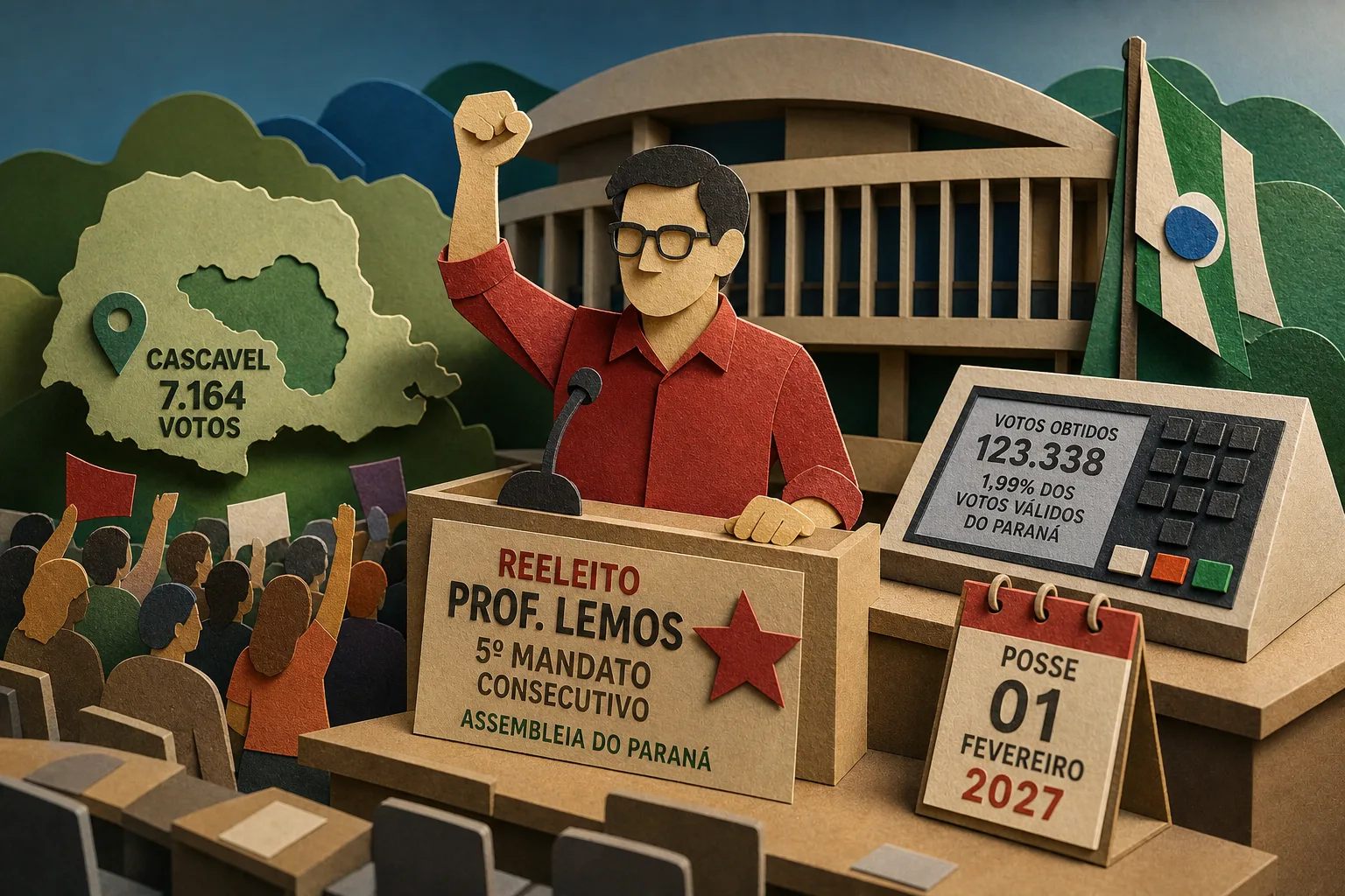 Prof. Lemos assegura quinto mandato consecutivo na Assembleia do Paraná