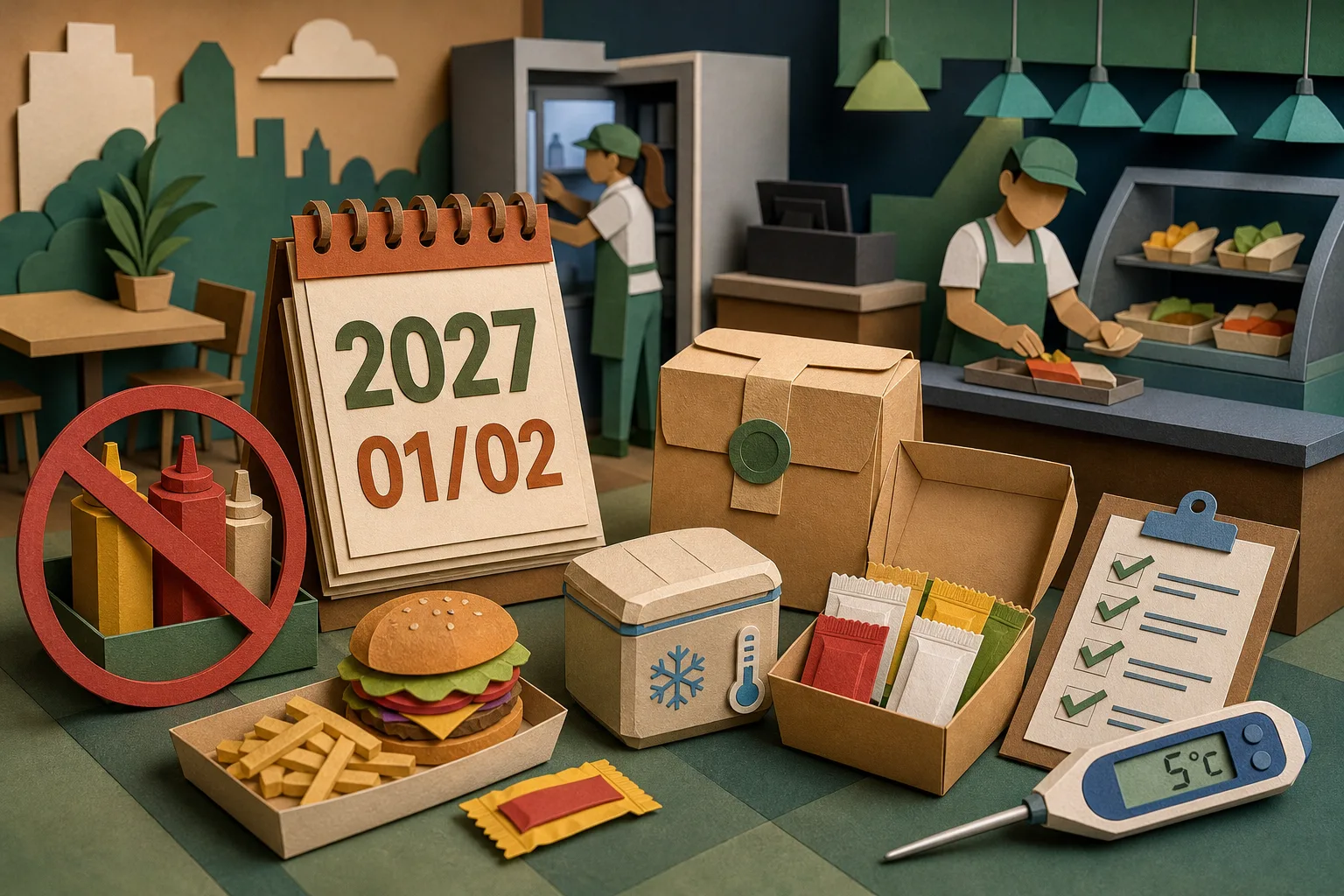 Proibição de potes coletivos de condimentos no comércio é adiada para 2027