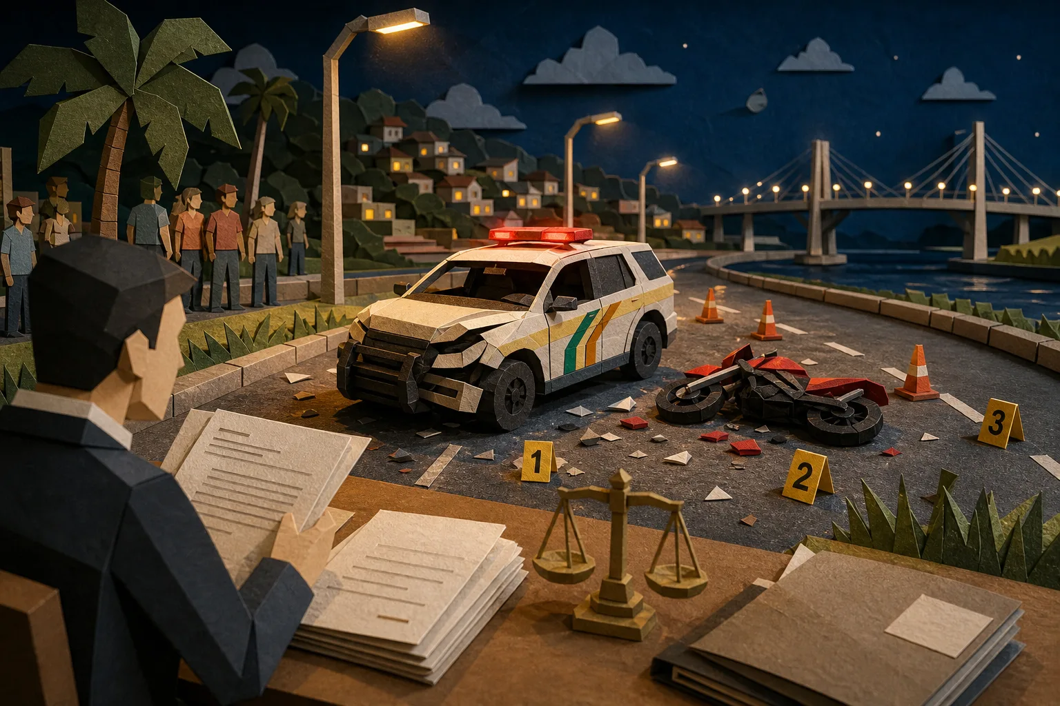 Promotoria apura colisão entre viatura da polícia e motocicleta em Florianópolis