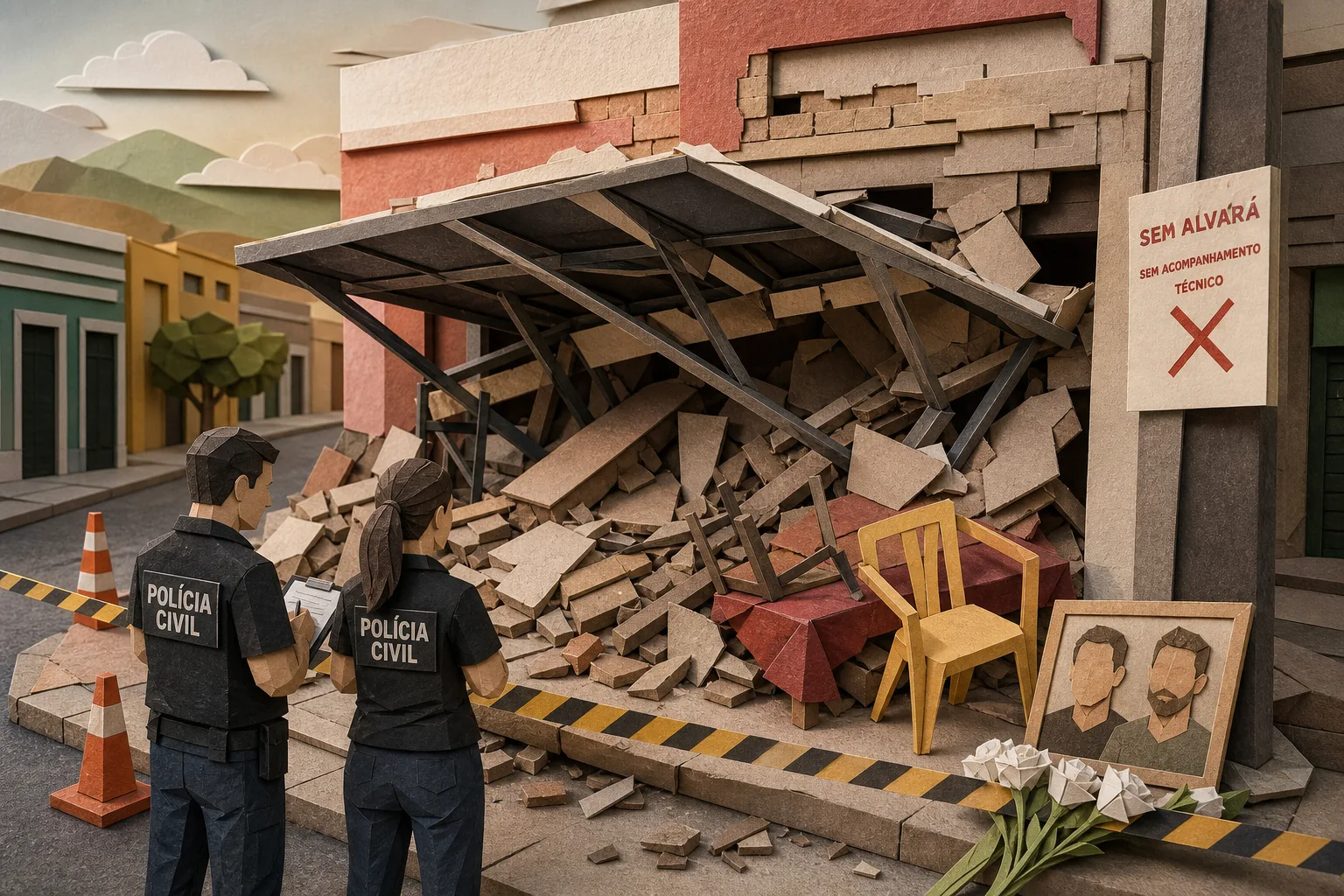 Quatro são indiciados por desabamento fatal em reforma irregular no interior do RN