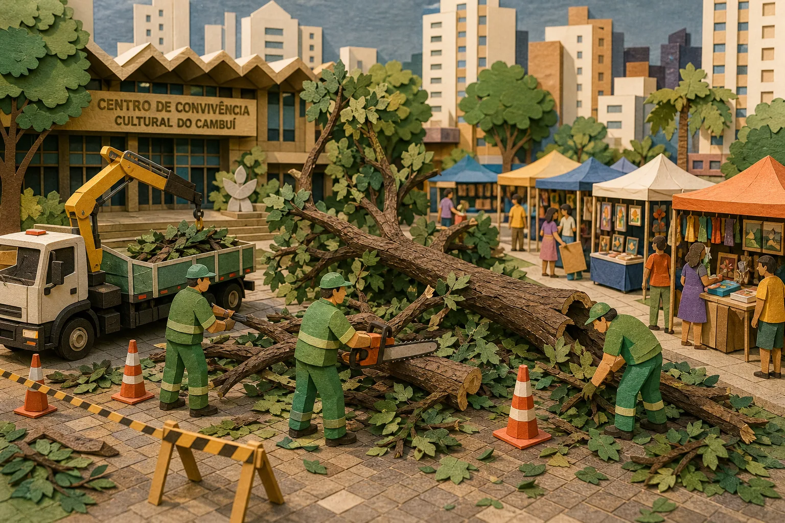 Queda de árvore mobiliza equipes na área do Centro de Convivência de Campinas