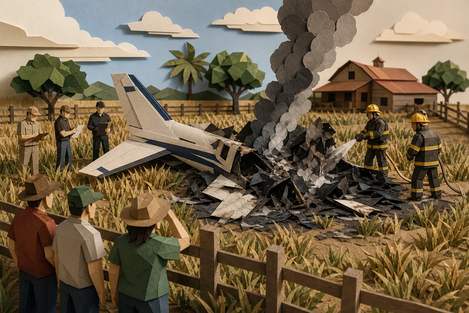Queda de avião de pequeno porte deixa três mortos em fazenda de Água Boa