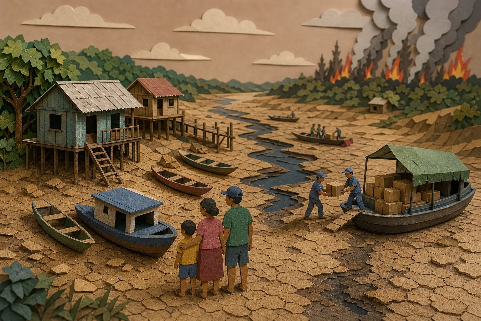 Queda no nível dos rios isola comunidades e atinge 102 mil famílias no Amazonas