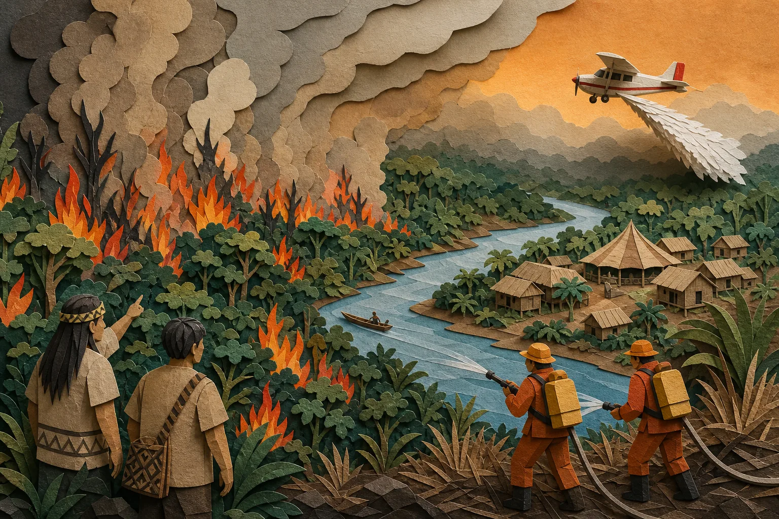 Queimadas há quase dois meses destroem 4 mil hectares e afetam território Mura