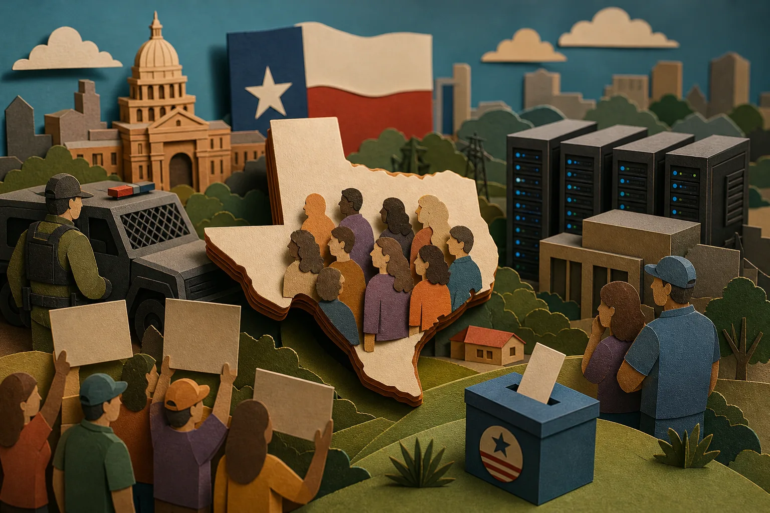 Questões migratórias e expansão de data centers mobilizam eleitores no Texas
