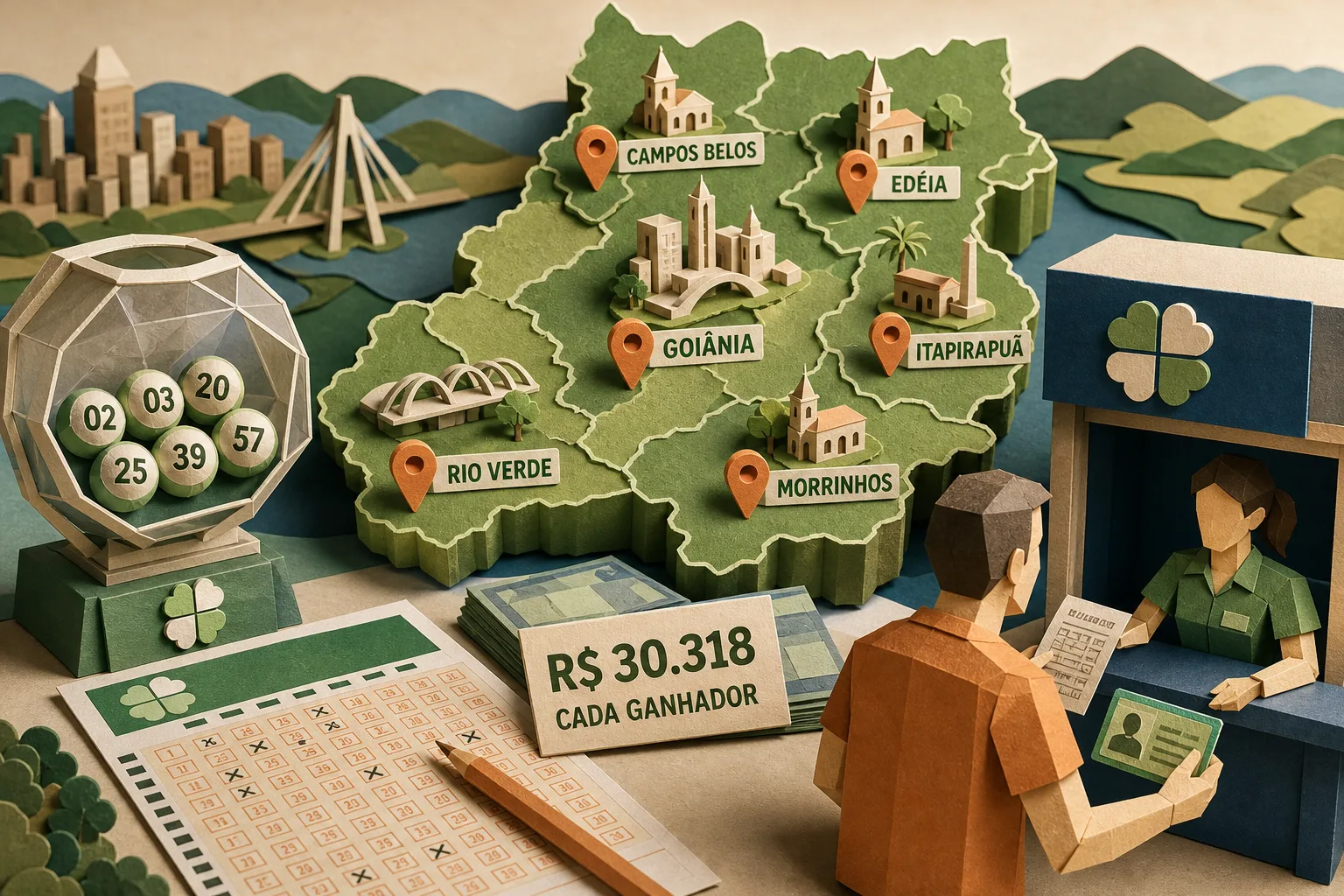 Quina da Mega-Sena contempla sete bilhetes registrados em municípios de Goiás