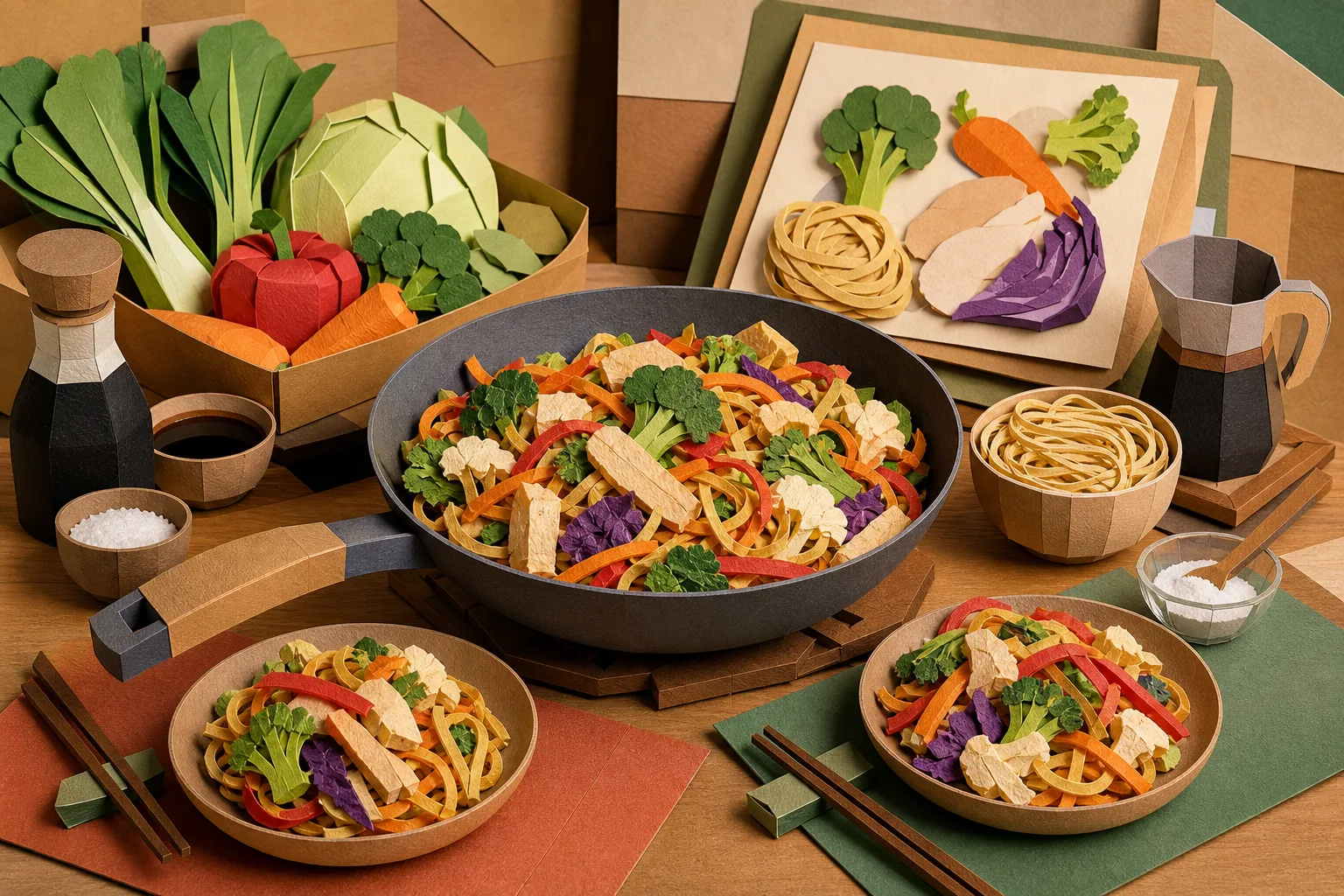 Receita econômica de yakisoba de frango com legumes rende duas porções