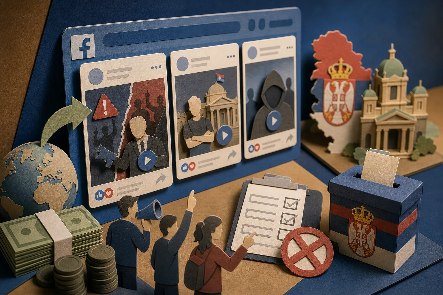 Rede de anúncios pagos no Facebook mira oposição durante eleição na Sérvia