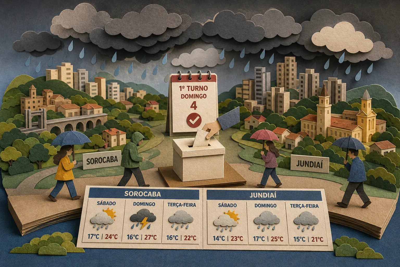 Regiões de Sorocaba e Jundiaí devem ter tempo instável durante o primeiro turno