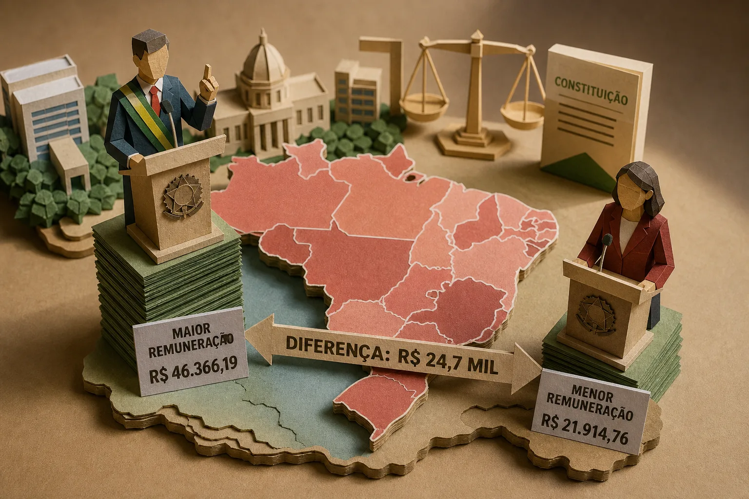 Remuneração de governadores no Brasil varia até R$ 24,7 mil entre os estados