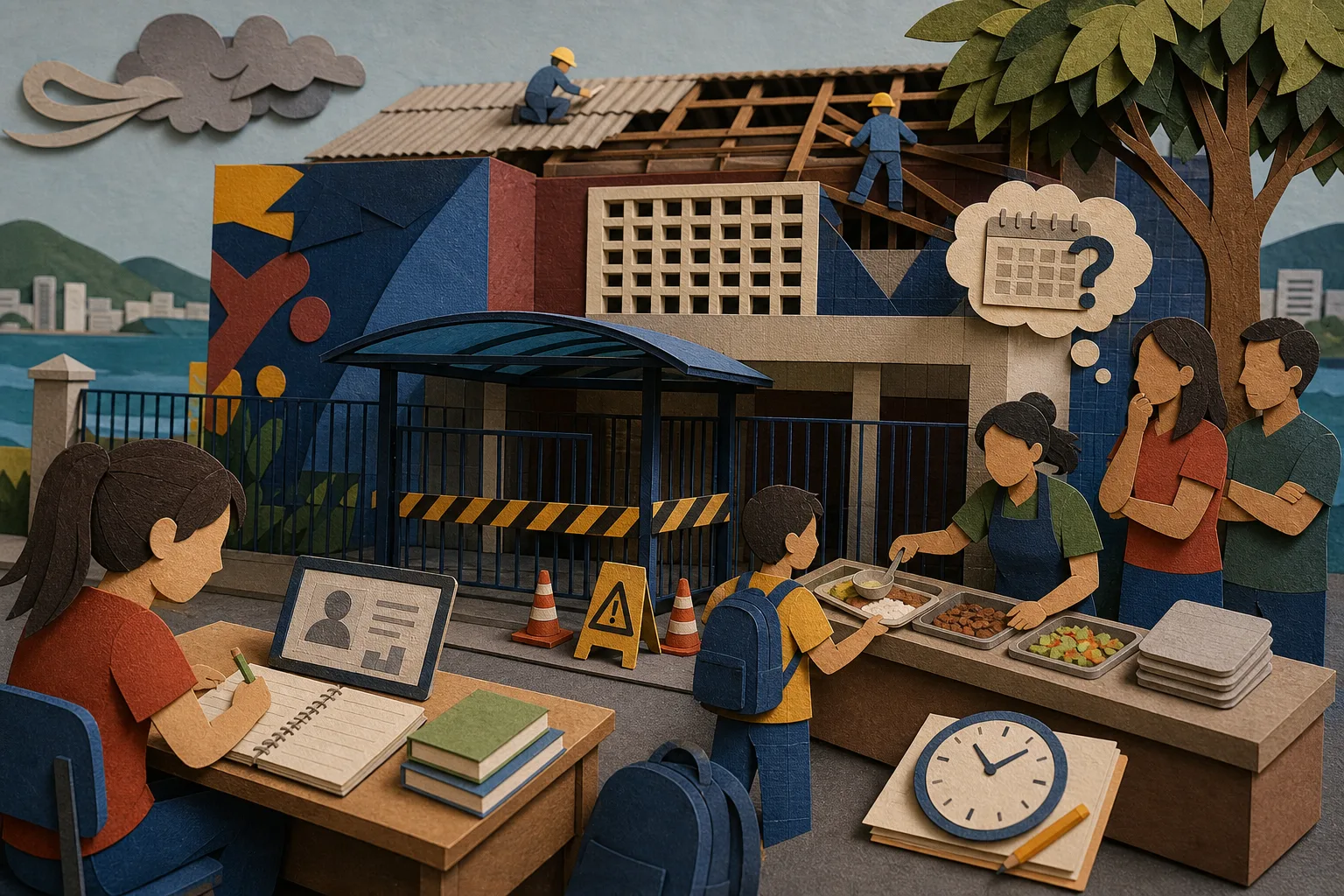 Reparo em telhado interdita escola municipal e afeta rotina de alunos em Cabo Frio