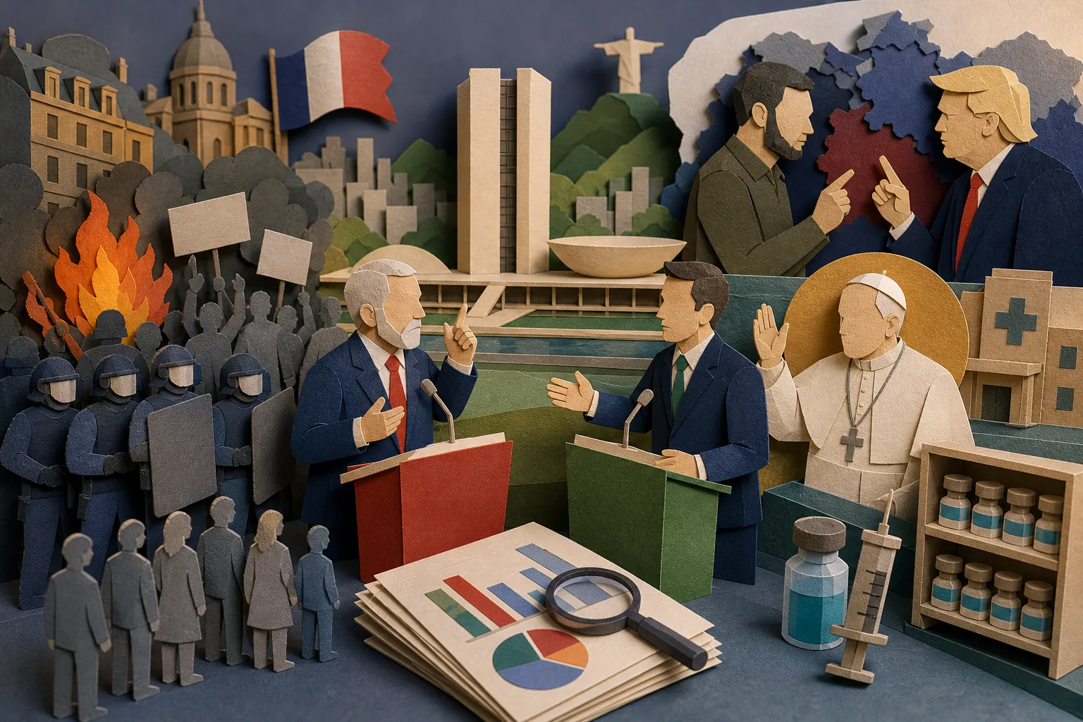 Reta final da disputa presidencial e protestos na França movimentam o noticiário