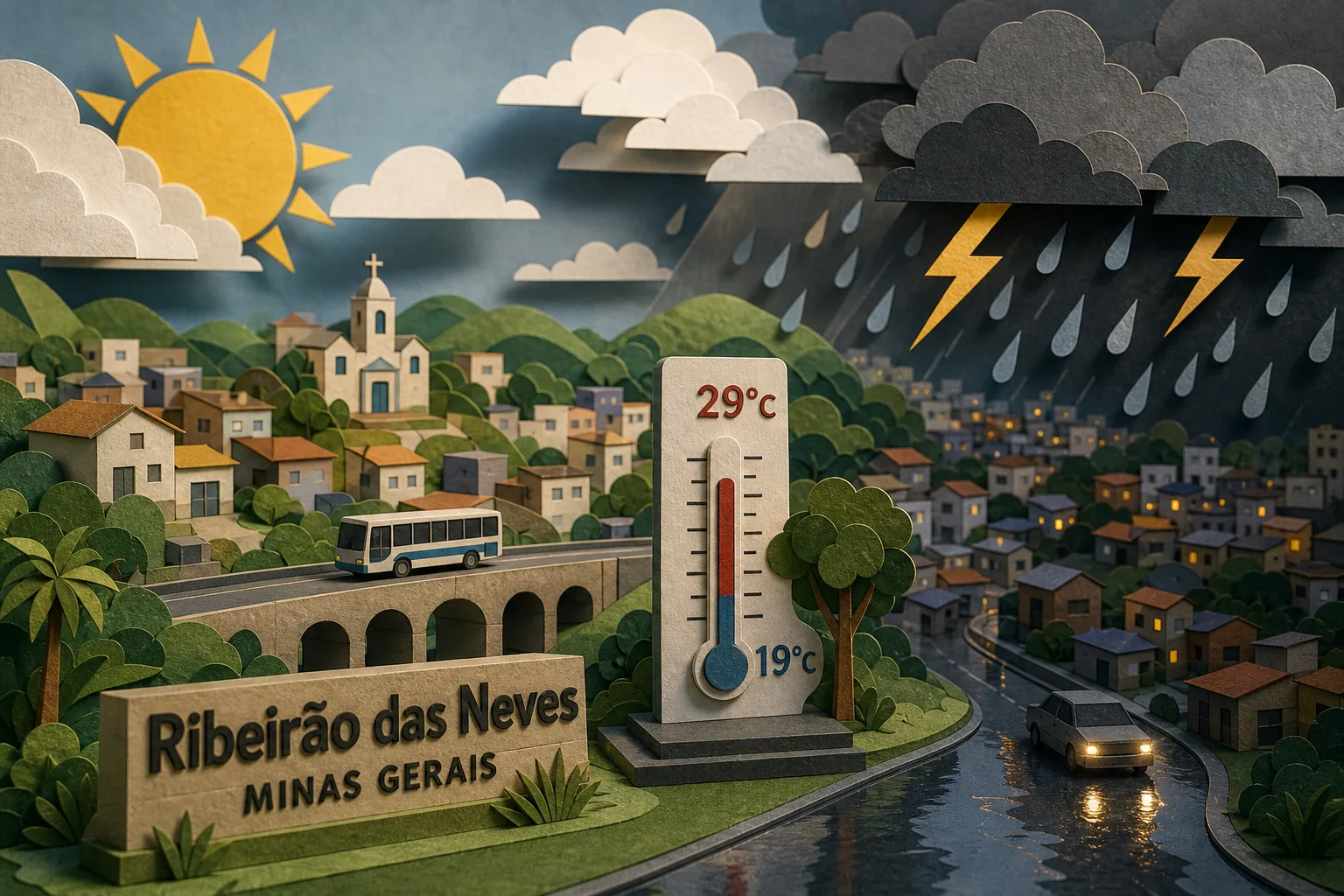 Ribeirão das Neves registra dia abafado e deve ter temporal na noite desta sexta