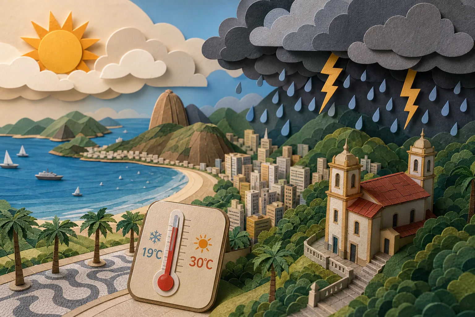Rio de Janeiro tem dia de sol com pancadas de chuva e trovoadas a partir da tarde