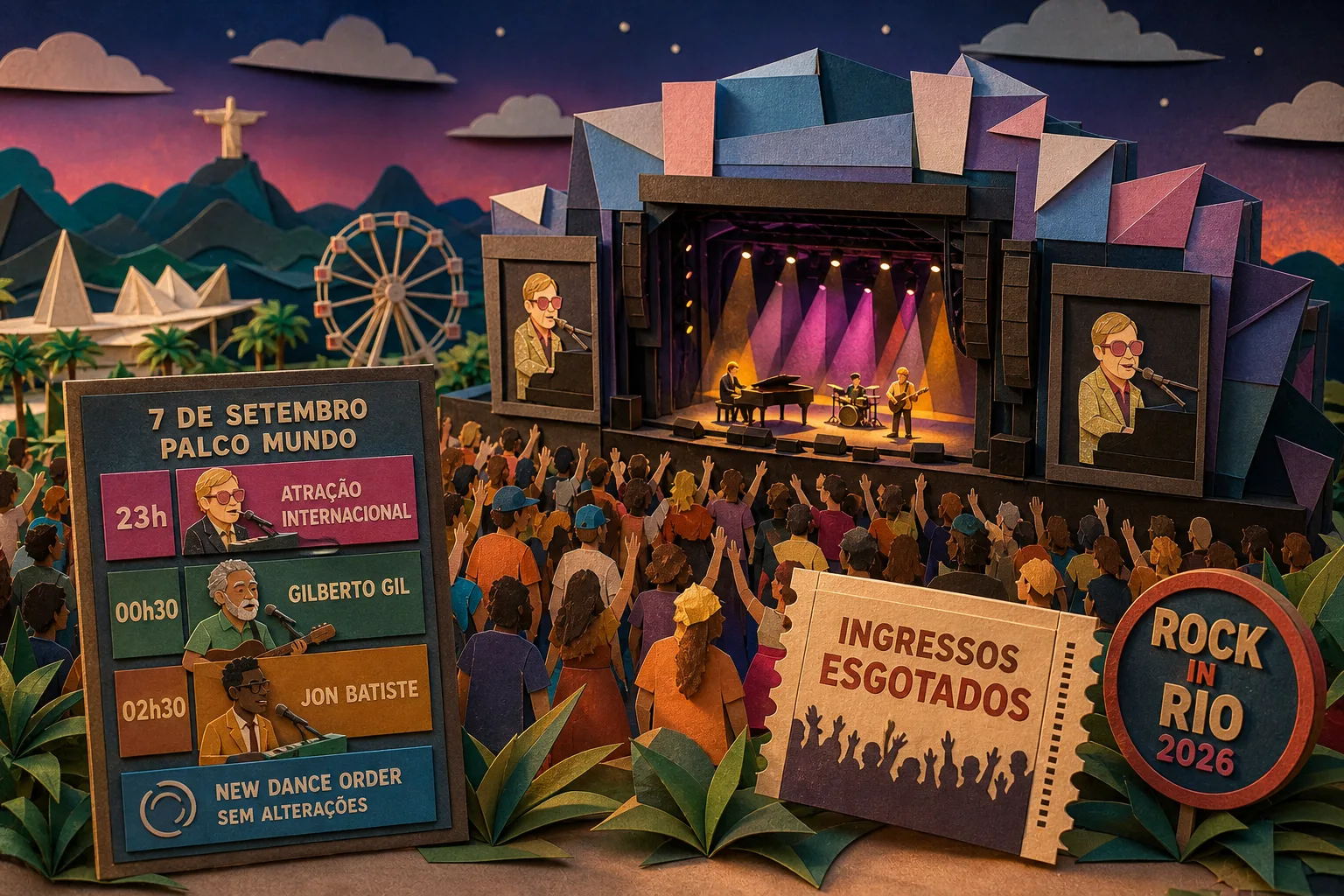 Rock in Rio 2026 adianta horário do show de Elton John no Palco Mundo