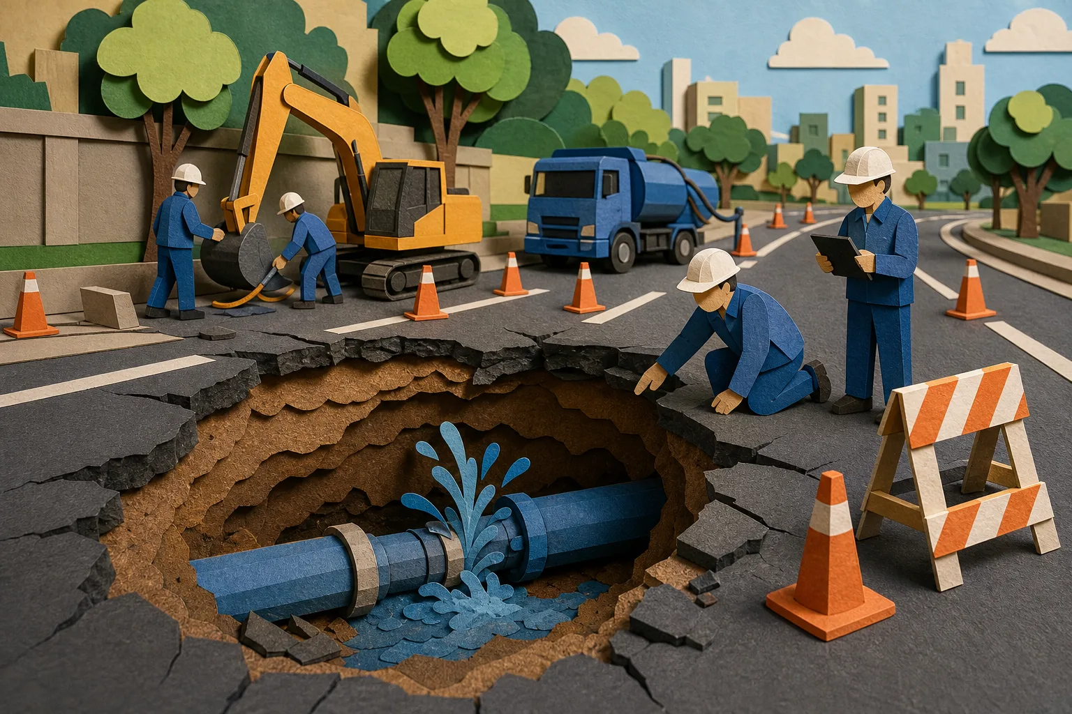 Rompimento de adutora afunda trecho recém-pavimentado em Feira de Santana