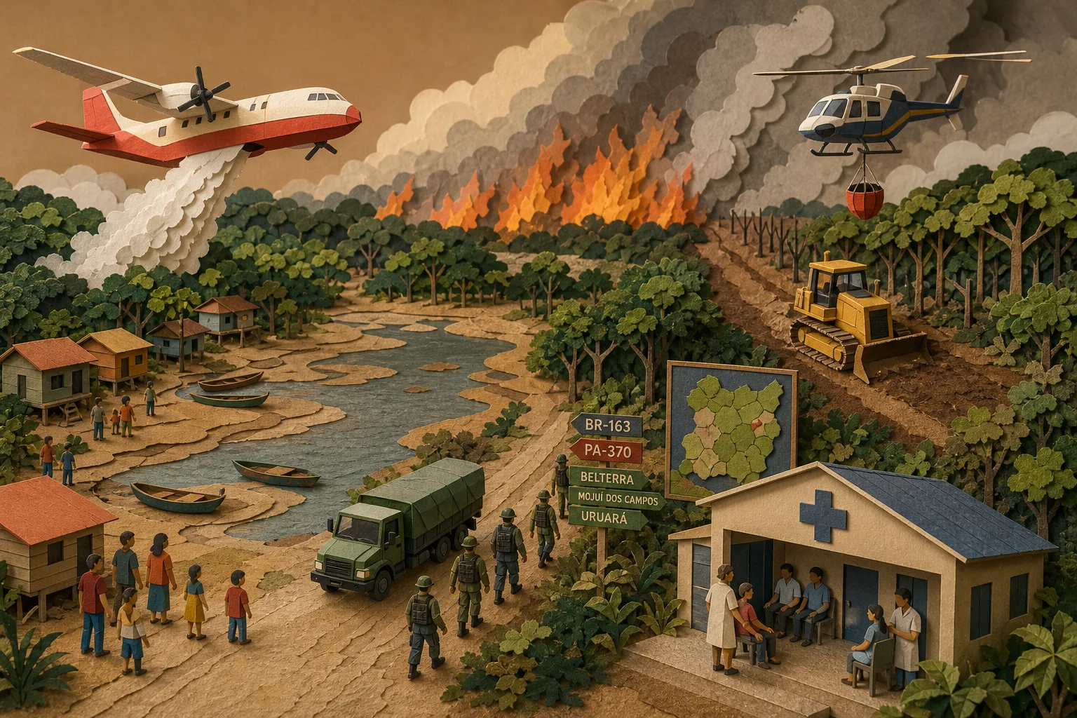 Santarém solicita reforço de tropas e aeronaves para conter incêndios florestais