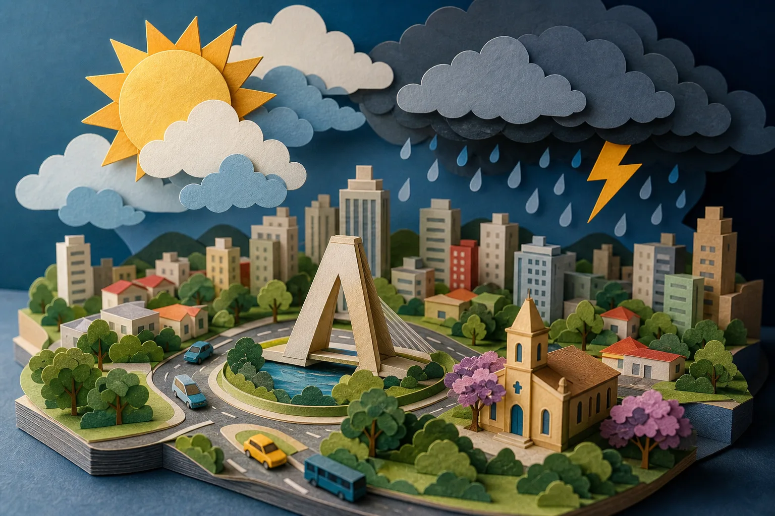Santo André deve registrar sol entre nuvens e pancadas de chuva nesta quarta-feira