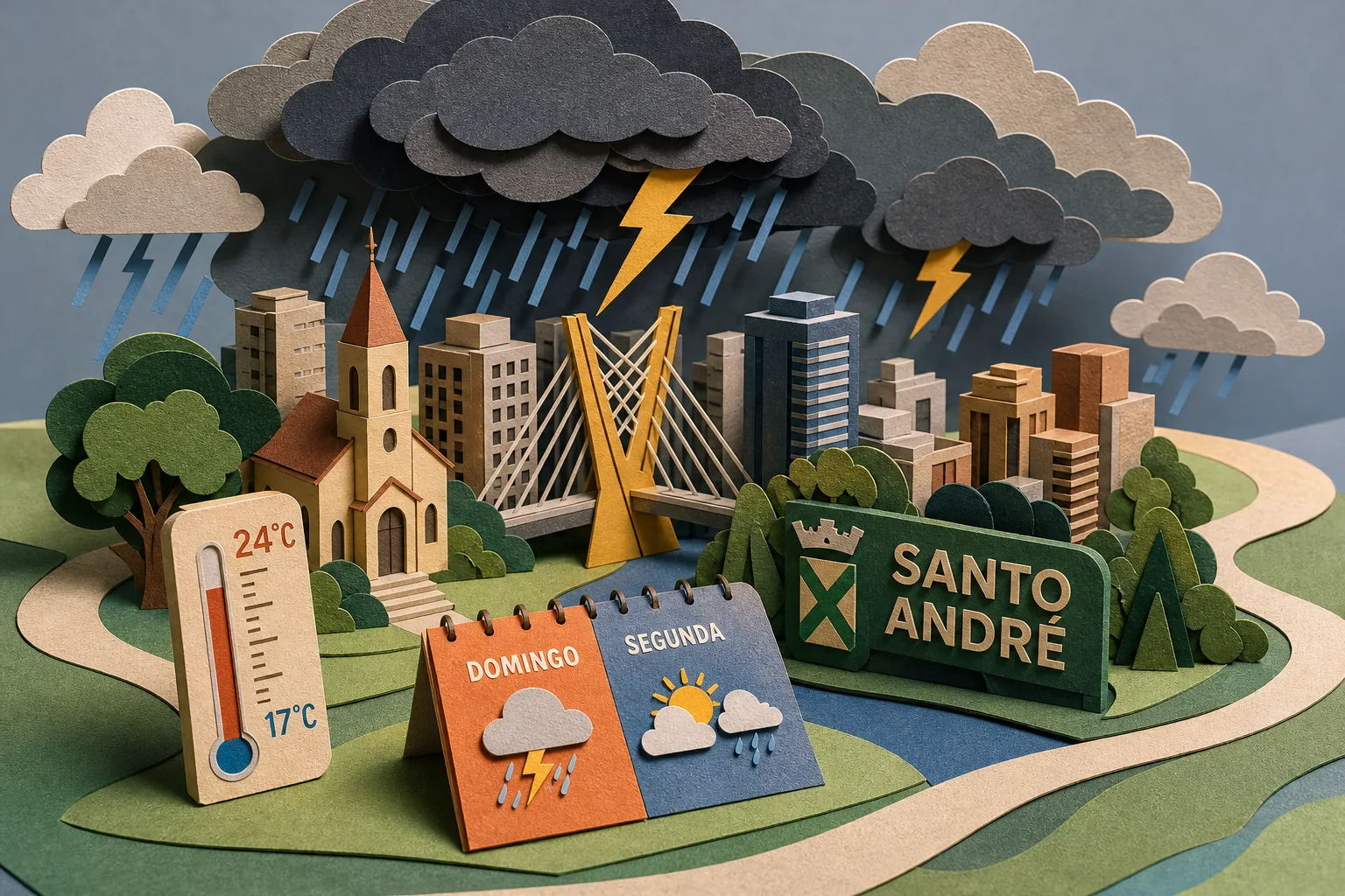 Santo André tem alerta de temporais e trovoadas durante todo o domingo